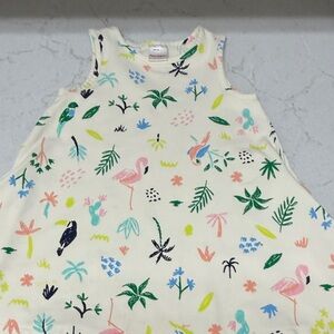 Hanna Andersson Cream Tropical Print Kids Dress
